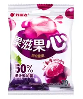 Китайські жувальні цукерки Orion Purple Grape Flavored Filled Soft Candy Виноград 70г