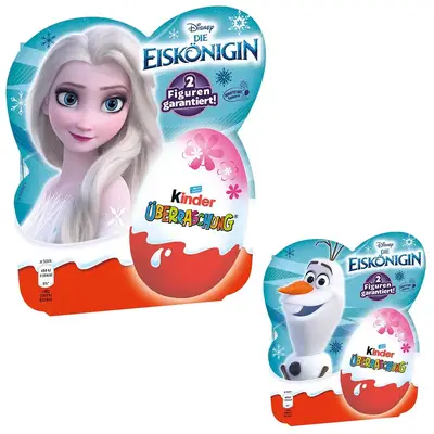 Шоколадное яйцо Kinder Frozen Rosa-Ei 'Die Eiskönigin' 4er 80g СРОК ДО 01.05.2024 (5986) фото 1