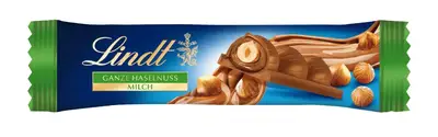 Шоколадний батончик Lindt Ganze Haselnuss Milch Chocolate Bar 35г (10577) фото 1