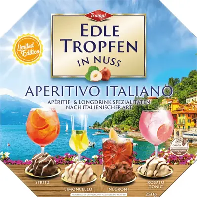 Шоколадні цукерки Trumpf Edle Tropfen in Nuss Aperitivo Italiano з лікерами 250г (10299) фото 1