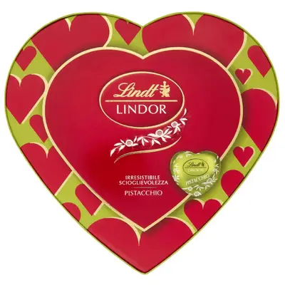 Шоколадні цукерки-сердечка Lindt Lindor Cuori Pistacchio з фісташковим кремом 82 г. (8066) фото 1