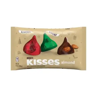 Шоколад KISSES Milk Chocolate with Almonds 212g (1504) фото 1