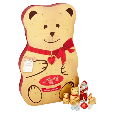Адвент Календарь Lindt Teddy 3D Chocolate Advent Calendar фигурки из молочного шоколада 170 г. (2194) фото 1