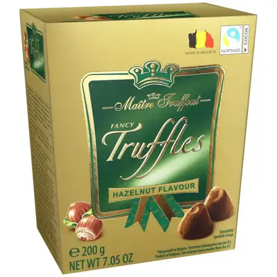 Шоколадні цукерки Maitre Truffout Fancy Gold Truffles Hazelnut 200g (5321) фото 1