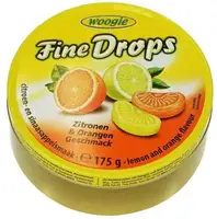 Льодяники Woogie Fine Drops зі смаком лайма та апельсина 175г