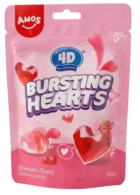 Желейные конфеты Amos 4D Bursting Hearts 65г (10216) фото 1