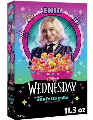 Сухой завтрак Kellogg's Wednesday Enid Cereal Howlin' Confetti Cake 320г (9439) фото 1