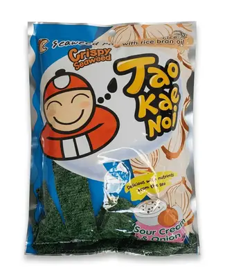Чіпси Норі Tao Kae Noi Crispy Seaweed Sour Cream Onion 32г (10767) фото 1