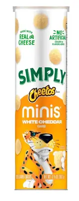 Сырные шарики Simply Cheetos Minis Canister White Cheddar Chips 102.7г (10609) фото 1