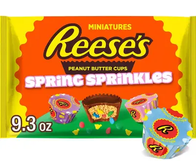 Шоколадные конфеты Reese's Peanut Butter Cups Miniatures with Spring Sprinkles 263г (8490) фото 1