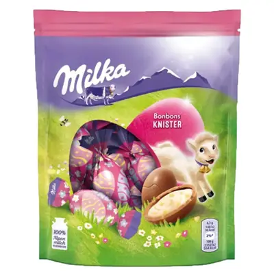 Пасхальні шоколадні цукерки Milka Bonbons Knister з шипучою кремовою начинкою, 86г (6423) фото 1
