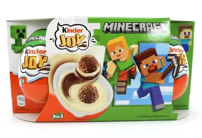 Шоколадные яйца Kinder Joy Minecraft 3шт × 20г (10623) фото 1