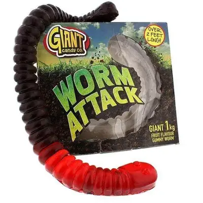 Гігантський мармеладний черв'як Giant Gummy Candy Worm Attack фруктовий 800г. (7437) фото 1