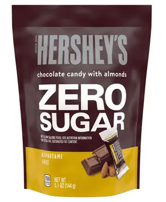 Шоколадные конфеты Hershey's Zero Sugar Chocolate with Almonds Candy 144г (10454) фото 1