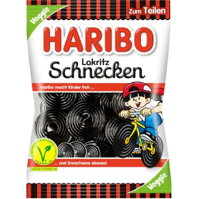 Лакричные жевательные конфеты Haribo Rotella Lakritz Schnecken 175 г (7385) фото 1