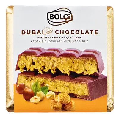 Дубайский шоколад с фундуком Bolci Dubai Kadayif Chocolate with Hazelnut 100г (8130) фото 1