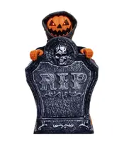Анимированный декор Halloween надгробие с тыквой 1шт