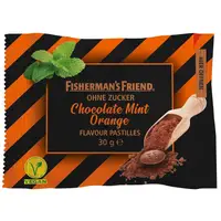 Льодяники Fisherman's Friend - Chocolate Mint Orange без цукру 30g