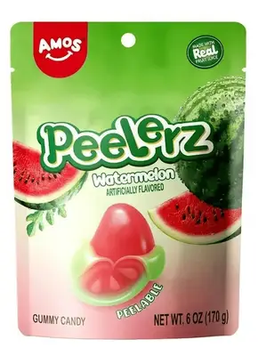 Желейні цукерки Amos Peelerz Peelable Watermelon Gummy Candy 170г (10605) фото 1