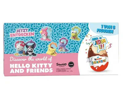 Шоколадні яйця Kinder Surprise Hello Kitty and Friends Eggs 3шт х 20г (11872) фото 1