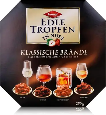Шоколадні цукерки Trumpf Edle Tropfen in Nuss Klassische Brände 250г (10297) фото 1