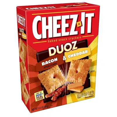 Снеки Cheez-It DUOZ Baked Snack Cheese Crackers, Bacon &amp; Cheddar 351g (1637) фото 1