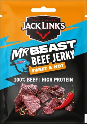 Мясные снеки Jack Link's MrBeast Beef Jerky Sweet Hot 25г (10714) фото 1