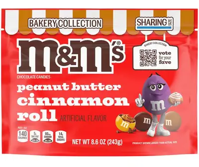 Драже M&amp;M's Peanut Butter Cinnamon Roll Chocolate Candy 243г (10801) фото 1