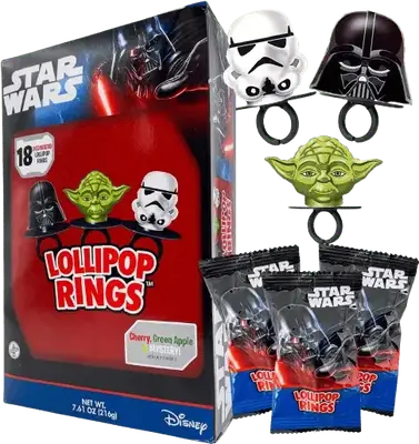 Кольца-леденцы Star Wars Candy Lollipop Rings 18шт, 216г (9564) фото 1