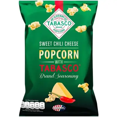 Попкорн со вкусом сыра и табаско Jimmy's Popcorn Sweet cheese Chili z Tabasco 90g (5207) фото 1