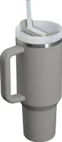 Термокружка Stanley Quencher H2.0 FlowState Splash Adventure с ручкой и трубочкой Серая 1183 мл