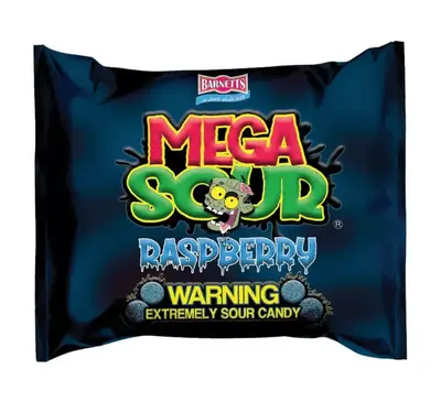 Кислі цукерки Barnetts Sweets Mega Sour Raspberry Candy 104г (11538) фото 1