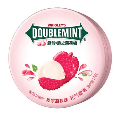 Драже Wrigley's Doublemint Crispy Mint Candy Lychee Flavor 25г (11076) фото 1