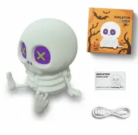 Силиконовый ночник Скелет с фиолетовыми глазами Halloween Skeleton Night Light 1шт