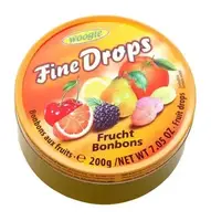 Леденцы Woogie Fine Drops со вкусом фруктов 200г