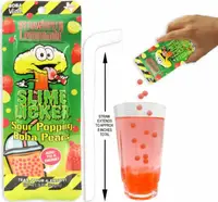 Кисла цукерка Toxic Waste Slime Licker Sour Popping Boba Pearls Strawberry Lemonade 84г