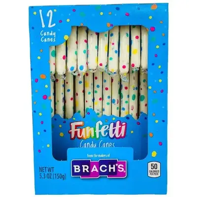 Льодяники Brach's Funfetti Candy Canes 12 Pieces 150g (5968) фото 1