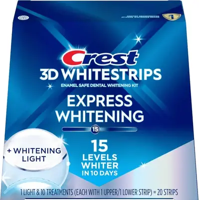 Набір для відбілювання зубів Crest 3D Whitestrips Express Whitening з лампою 20 смужок (11659) фото 1