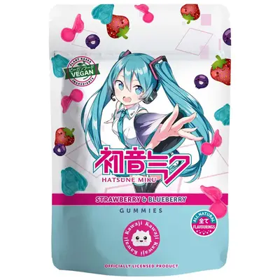 Японские желейные конфеты Hatsune Miku со вкусом клубники и черники 125г (6979) фото 1