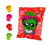 Новогодние кислые леденцы Sour Madness Winter Edition в виде черепа 150г