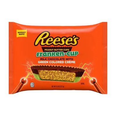 Конфеты Reese's Halloween Franken Cups Green Colored Creme 265g (1272) фото 1