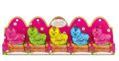 Шоколадные курочки Lindt Deko Edition Mini Hennen 5шт, 50г (10691) фото 1