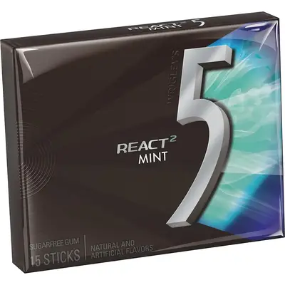 Жувальна гумка Wrigley's 5 GUM React Mint Gum Sugar Free 15 стіков (6991) фото 1