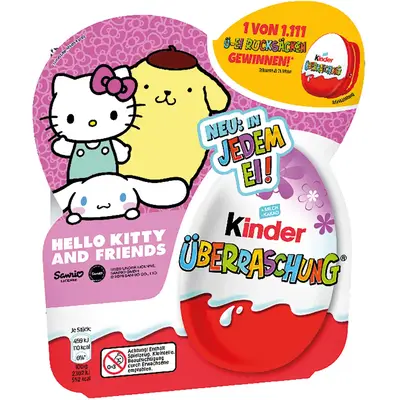 Шоколадні яйця Kinder Surprise Hello Kitty and Friends Eggs 4шт х 20г (11871) фото 1