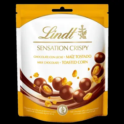 Шоколадные шарики Lindt Crispy Sensation Milk Chocolate Corn 140г (ТЕРМІН ДО 03.2024) (6115) фото 1